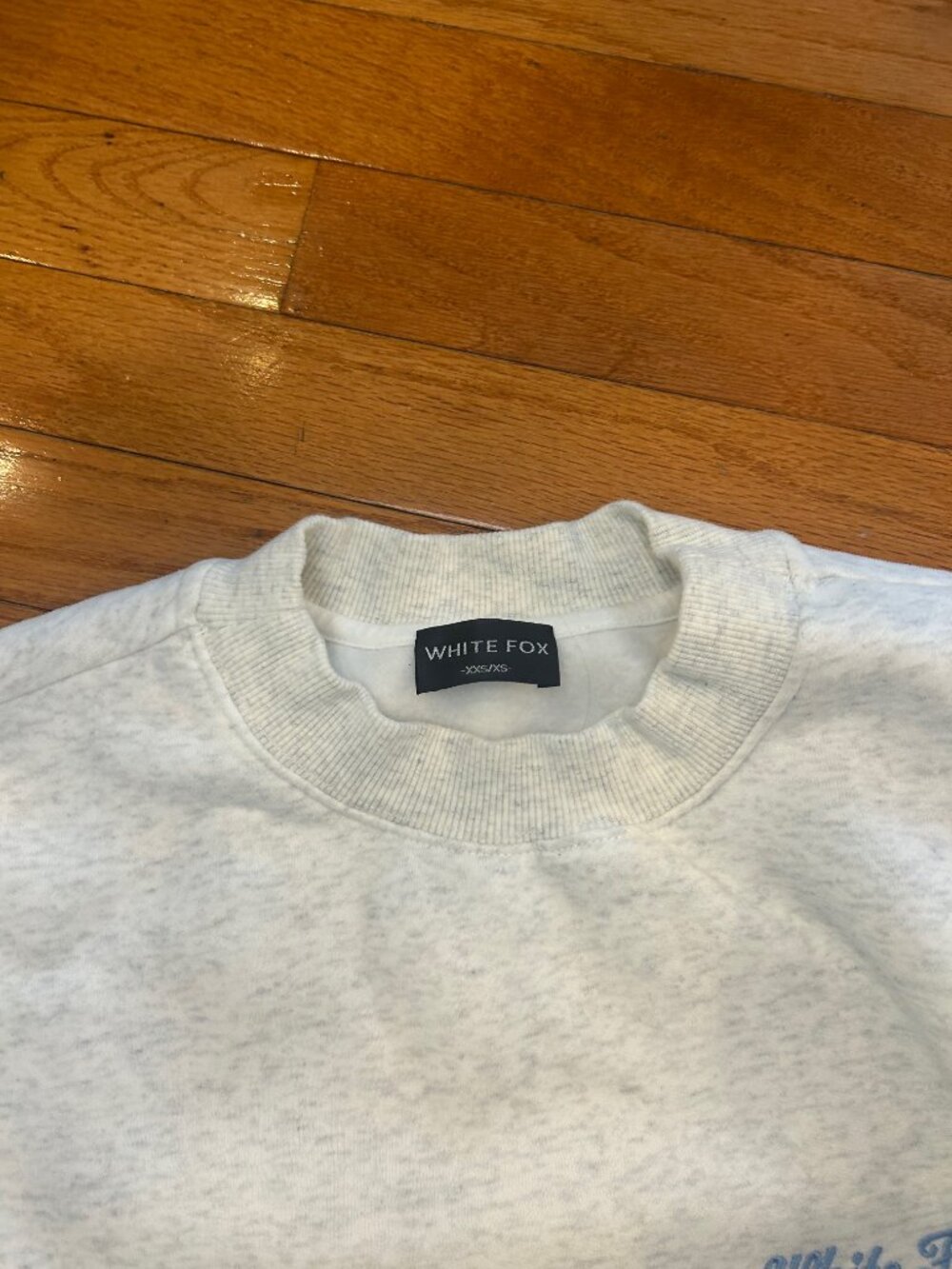 White Fox - Gray Crewneck with Blue Letters - XS - Like New - Picture 2 of 2